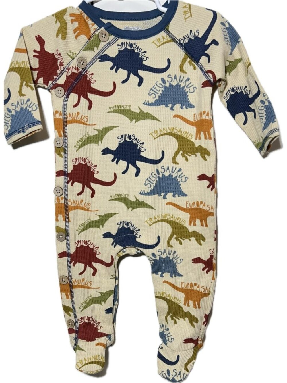 Mud Pie 3m 6m NWOT Dino dinosaur footed sleeper romper colorful PJs sleep & play